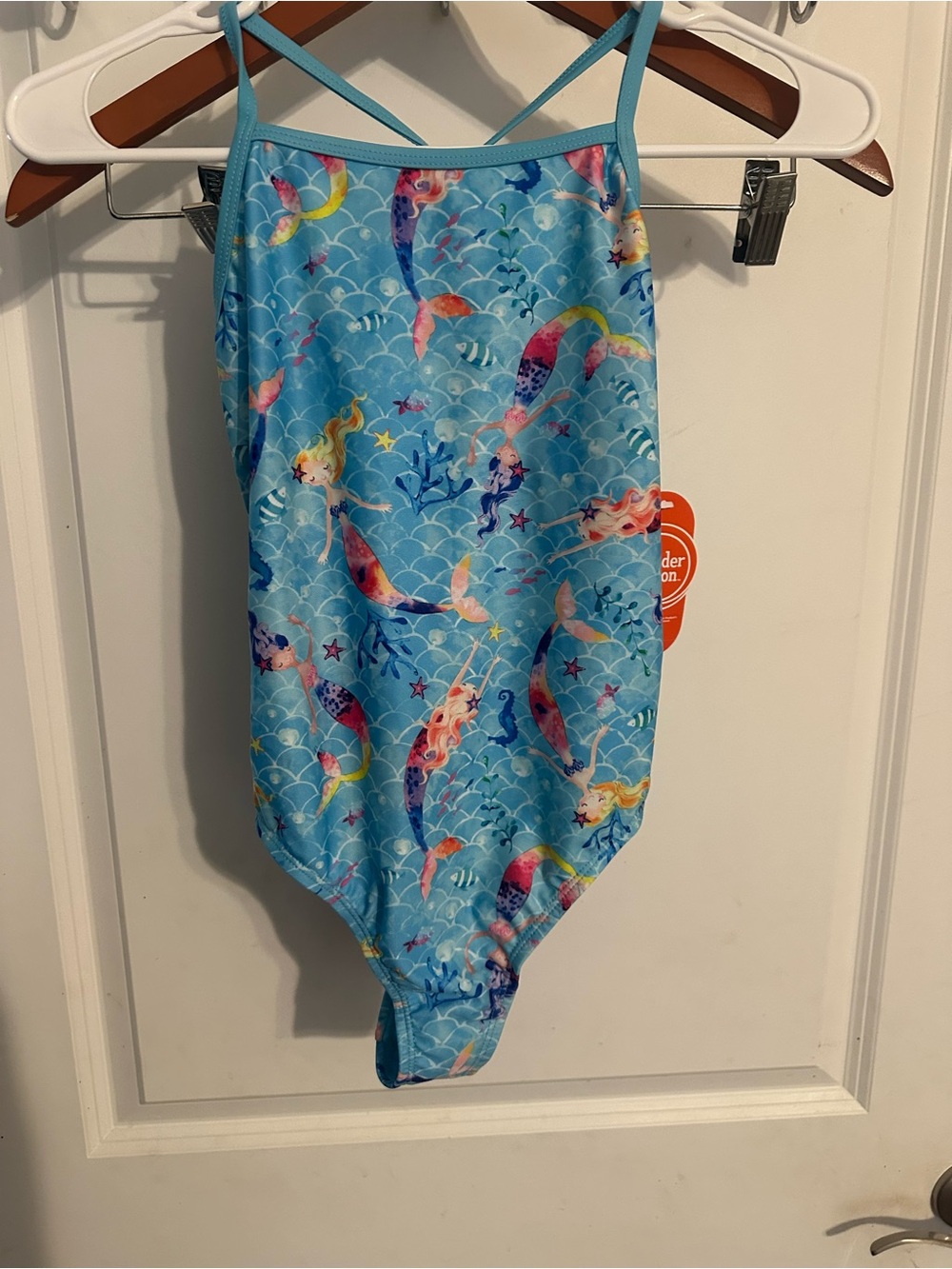 wonder nation Blue Mermaid Print One-Piece Swimsuit